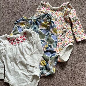 6-9 month long sleeve baby girl onesie bundle